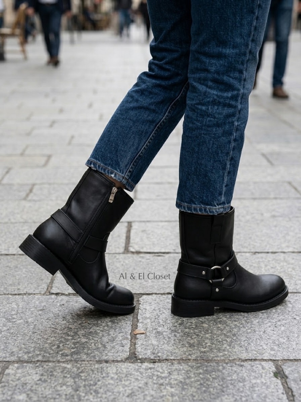 DV Dolce Vita Pondo Women’s Black Harness Moto Boots Size 7 NIB